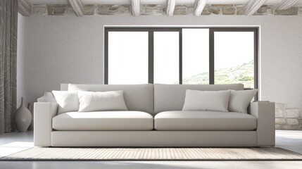 Contemporary living space with streamlined furniture and a neutral color palette under soft lighting.
