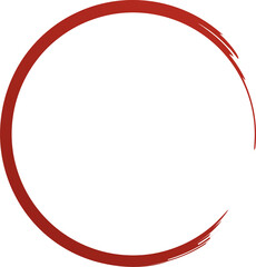 Red circle line brush. Grunge empty