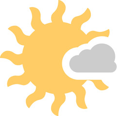 sun with grey cloud icon