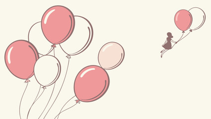 Colorful Balloons Floating in a Light Background Representing Joy and