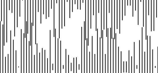 Thin line halftone black texture. Fading vertical stripe gradation background. Black parallel lines wallpaper for overlay, print, cover, banner, poster. Vector