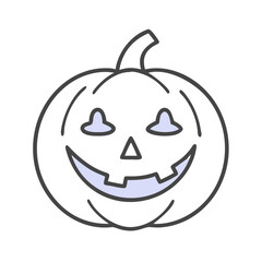 Vector art of a simple line art jackolantern smiles isolated on white background