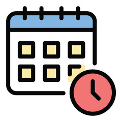 Agenda icon flat line style illustration representing scheduled plans and organized tasks, suitable for business meetings, event planning, and productivity applications