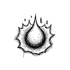 Drawn splash vector, water drop illustration, liquid design element, abstract ink drawing on paper