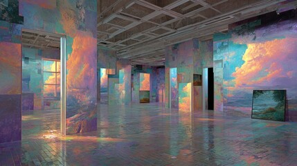Vibrant interior, surreal art