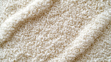 Detailed view of a pristine white shag carpet showcasing its soft texture and dense fibers perfect