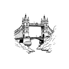 Elegant london tower bridge illustration showcases iconic architecture and scenic river reflections captivating cultural grandeur