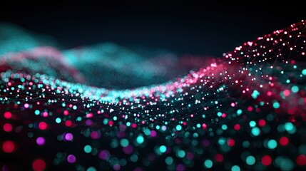 Abstract digital network of glowing points.