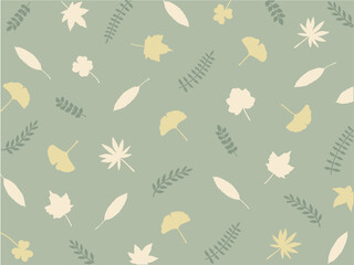 ナチュラルな秋の葉柄