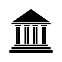 Bank Building Column Logo Icon Vector Illustration