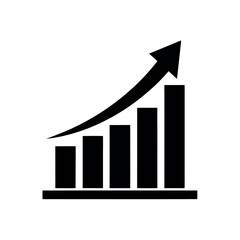 Bar Chart Growth Logo Icon Vector Illustration