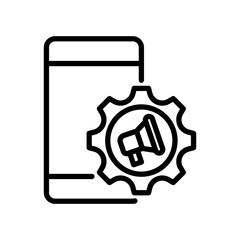 Mobile Marketing line icon