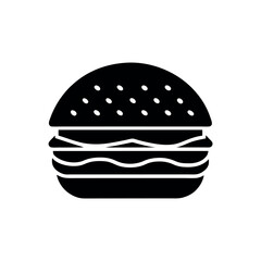 Burger with Sesame Bun Logo Icon Vector Illustration