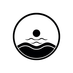 Calm Breathing Circle Logo Icon Vector Illustration