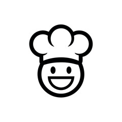 Chef Hat with Smile Logo Icon Vector Illustration
