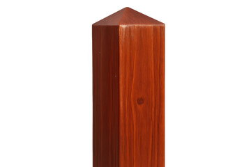 Wooden pointed stake standing vertically, transparent backdrop highlighting structural design potential for architectural rendering