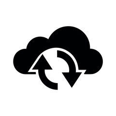 Cloud Sync Arrows Logo Icon Vector Illustration