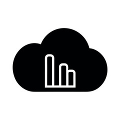 Cloud with Analytics Bars Icon Vector Illustration