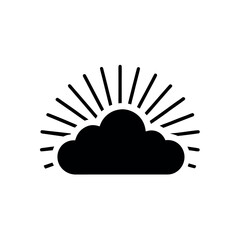 Cloud with Sun Rays Logo Icon Vector Illustration