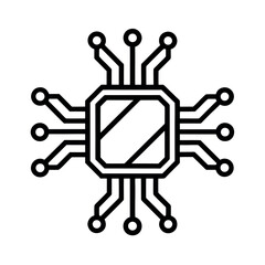 Decoding Chip Outline Logo Vector Illustration