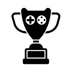 Esports Trophy with Controller Logo Vector Illustration