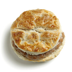 Golden Brown Biscuit Sandwich with Sausage Filling