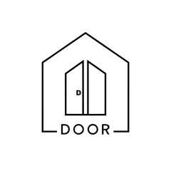 Floorplan with Door Outline Icon Vector Illustration