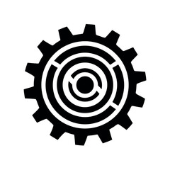 Gears in Spiral Pattern Logo Vector Illustration