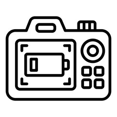 low battery outline icon for camera power warning display
