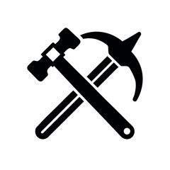 Hammer and Wrench Crossed Logo Vector Illustration