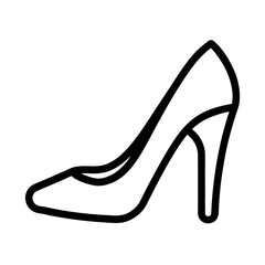 High Heel Shoe Outline Icon Vector Illustration