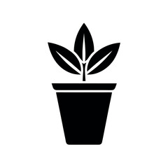 Home Decor Plant Pot Logo Icon Vector Illustration