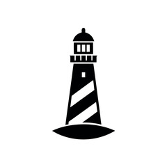 Lighthouse Silhouette Logo Icon Vector Illustration