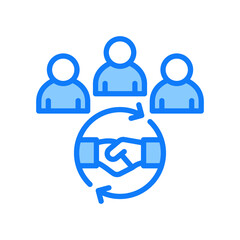 Public Relations blue icon 