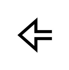 A simple, bold black arrow pointing left, isolated against a white background.