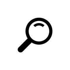 A simple, black and white illustration of a magnifying glass, symbolizing search or investigation.