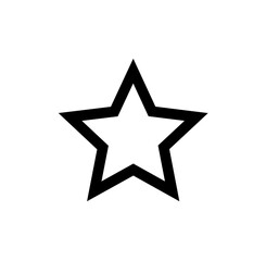 A simple black outline of a five-pointed star shape against a white background.