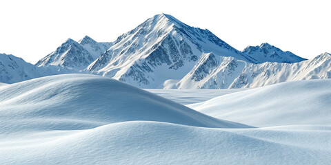 White Snow Hills and Mountain Landscape Isolated on Transparent Background PNG
Winter Snowy Hills and Mountains Scene Isolated on White Background PNG