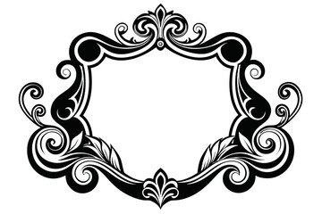 A vintage vector frame boasts an ornate floral design, perfect for invitations or decorative art