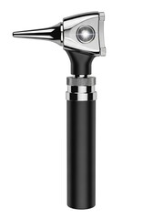 Detailed studio shot of a modern otoscope designed for professional medical examination