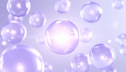 Hydrating Molecule in Transparent Water Bubble &ndash; Skincare and Science Background