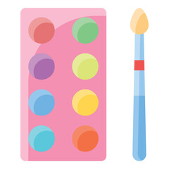 Watercolor Flat Icon