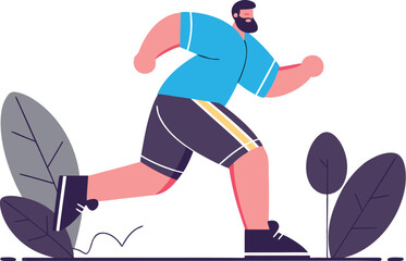 Energized man jogging outdoors, embracing a healthy lifestyle and fitness routine, promoting wellness and vitality with every stride in this active lifestyle