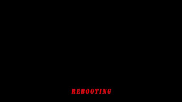 Dark "Rebooting" Screen with Pulsating Red Loop
