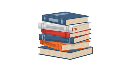 Stack of Colorful Books Illustration for Learning and Knowledge Concept Depiction