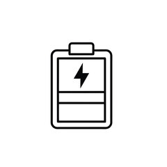 Battery with Bolt and Charge Levels (Line Art)

