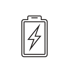 Battery Icon with Bolt (Thin Outline)

