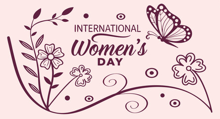 Decorative international women s day card design with elegant text