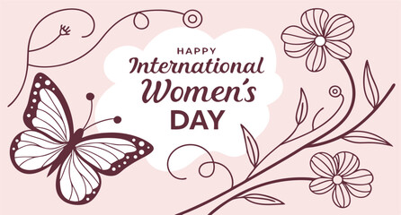 Decorative international women s day card design with elegant text