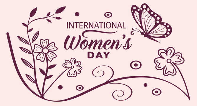 Decorative international women s day card design with elegant text
